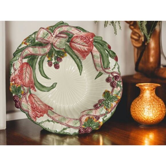 Fitz and Floyd Blackberry Rabbit Collection by Fitz and Floyd 2002 Serving Bowl - Picture 2 of 9